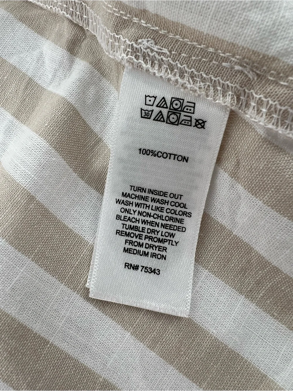 Tommy Bahama Beige and White Striped Button-Down Shirt